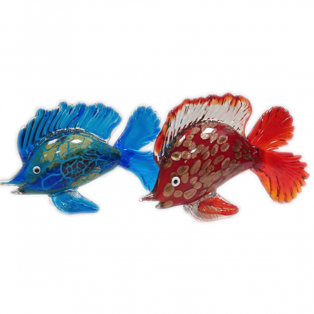 捷克波西米亚窑玻璃“鱼”摆件 