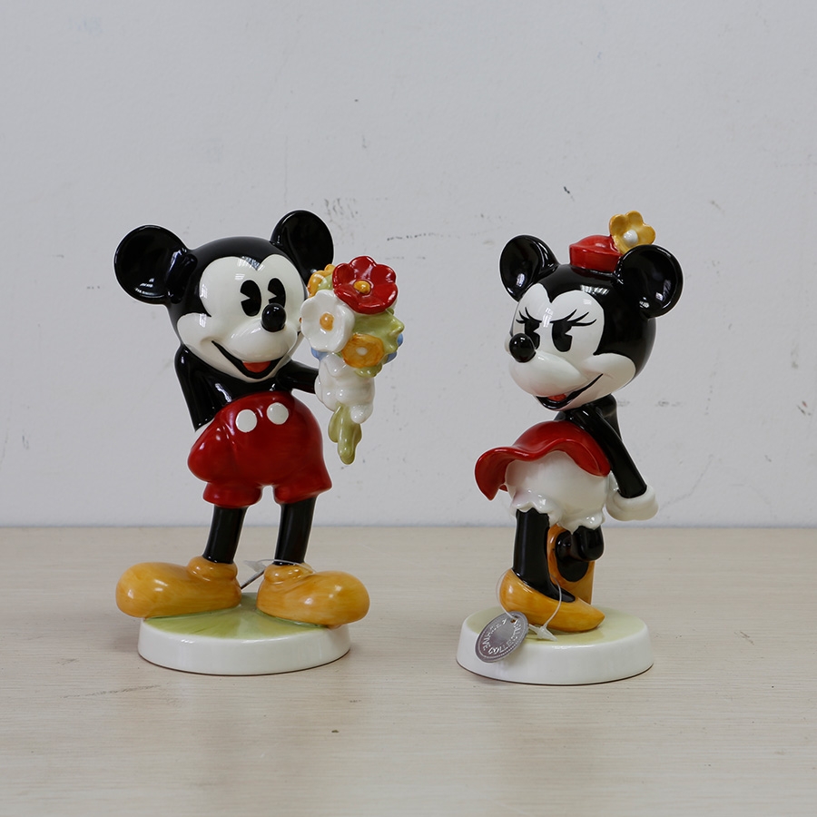德国高堡 Disney合作款 米奇与米妮 瓷塑摆件	