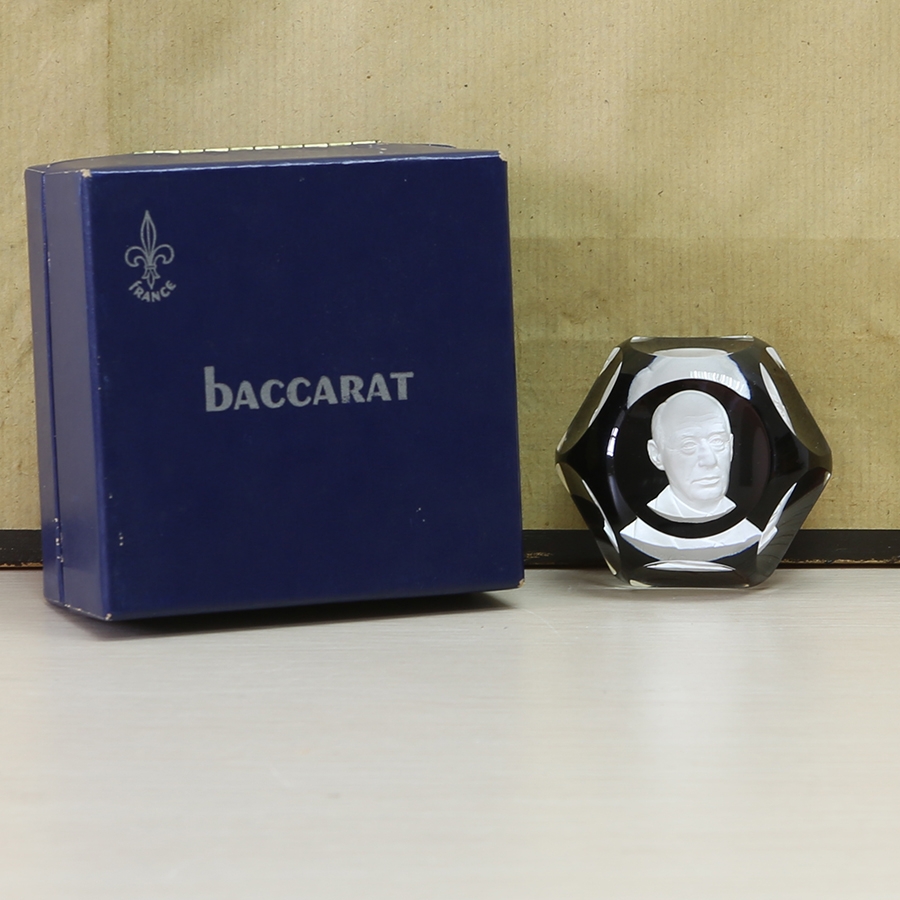 法国Baccarat水晶阿德莱史蒂文森限量书镇(原装盒)	