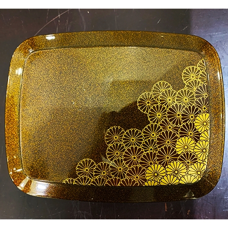 日本制洒金千朵花漆器置物盒