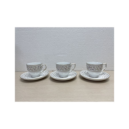 日本NORITAKE(则武)花卉描金咖啡杯、碟