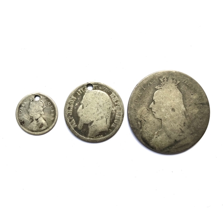 外国银币3枚一组（重约19克）