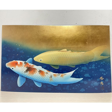日本锦鲤珐琅铜板画