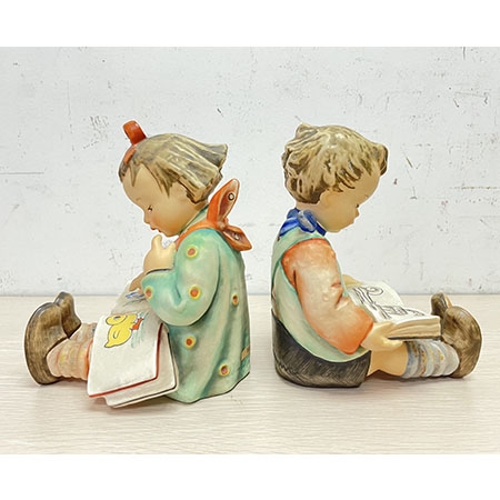 德国西姆娃娃“男孩与女孩”瓷塑摆件书立(L-size)