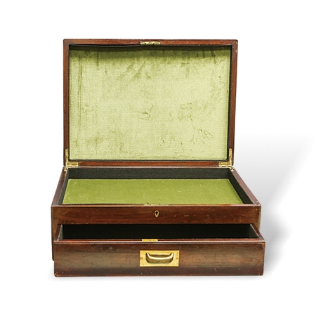 20世纪初英国爱德华时期红木铜扣珠宝梳妆盒