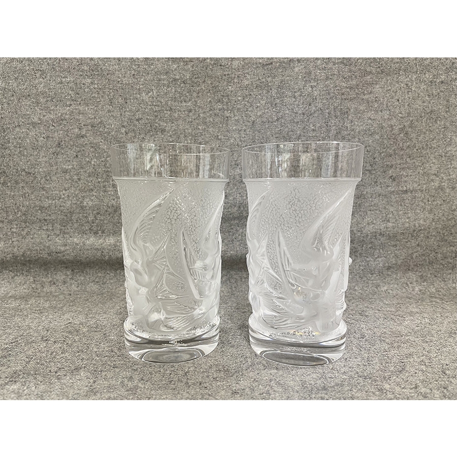 法国莱俪/LALIQUE SWALLOWS LARGE SIZE TUMBLER 大号燕子水晶杯 