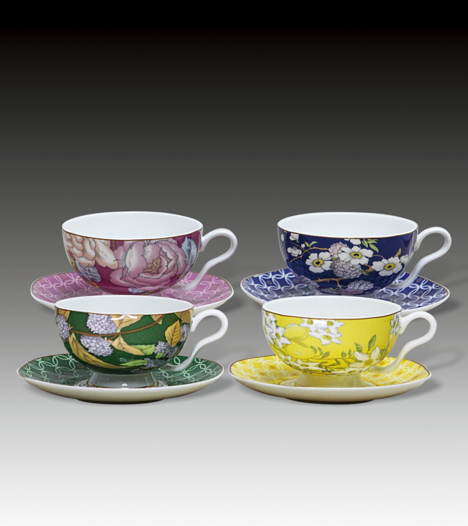 英国Wedgwood"茶香花园"下午茶杯、碟套组(全新,原装盒)