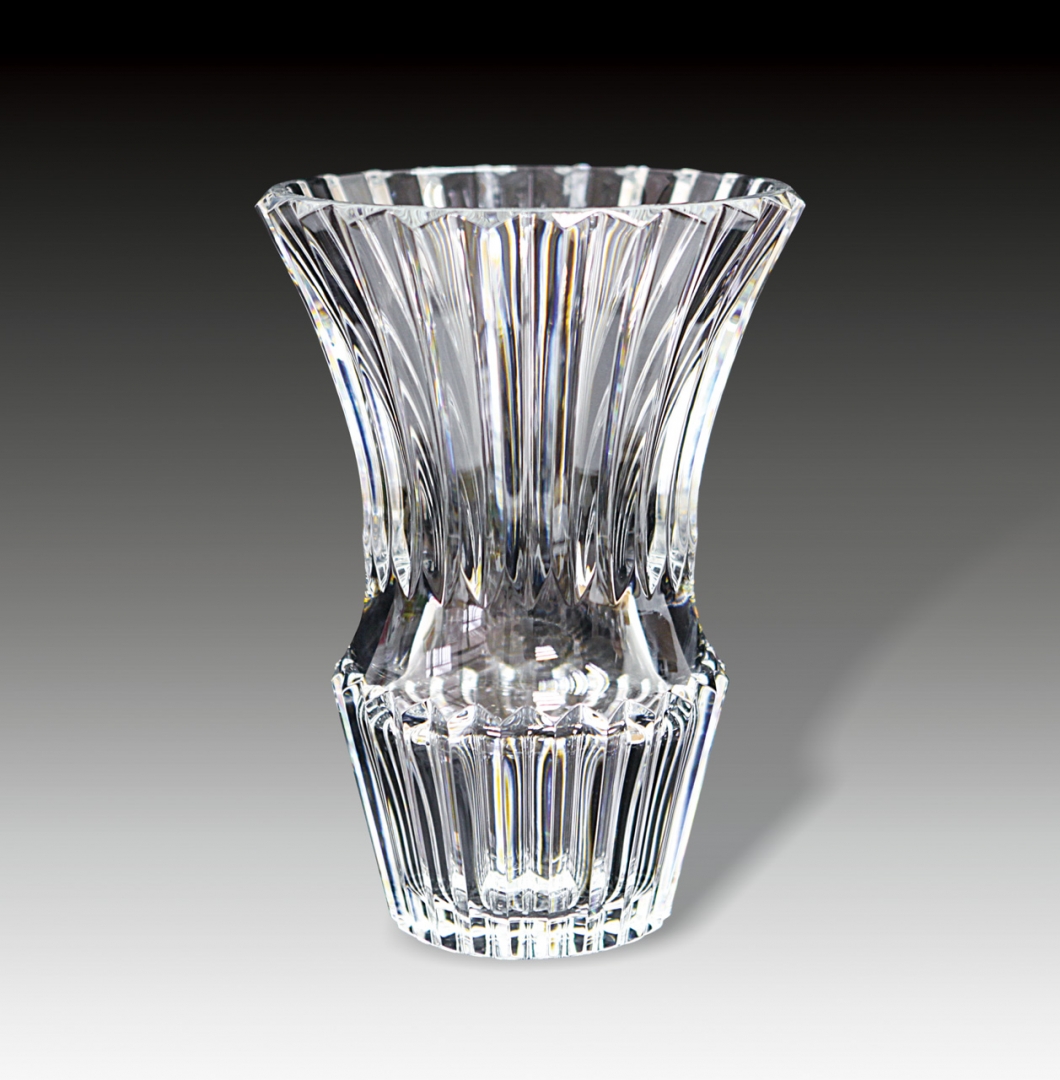 法国Baccarat"易莎贝拉"水晶大花瓶(H:27.5cm,口径:19.5cm,原装盒)