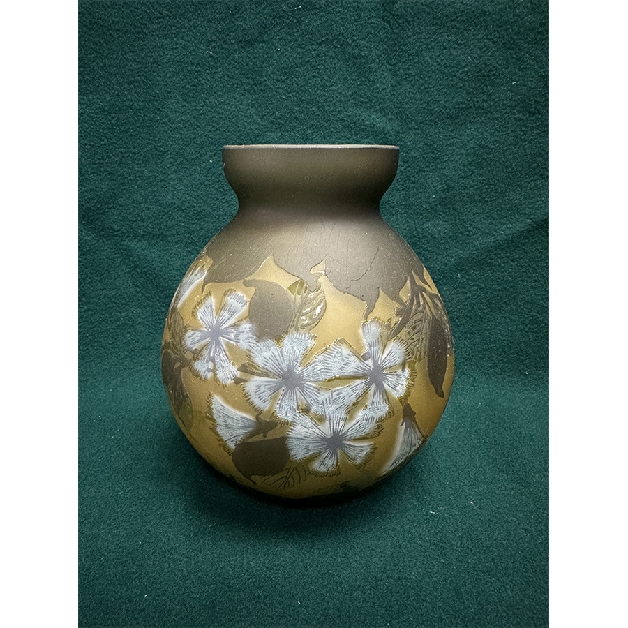 20世纪初法国俏色玻璃花瓶(H:20cm,GALLE款)