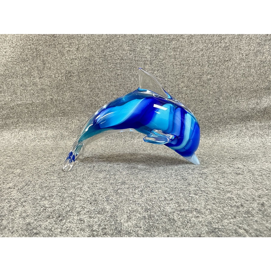 法国水晶玻璃海豚摆件(L:14cm,H:10cm)