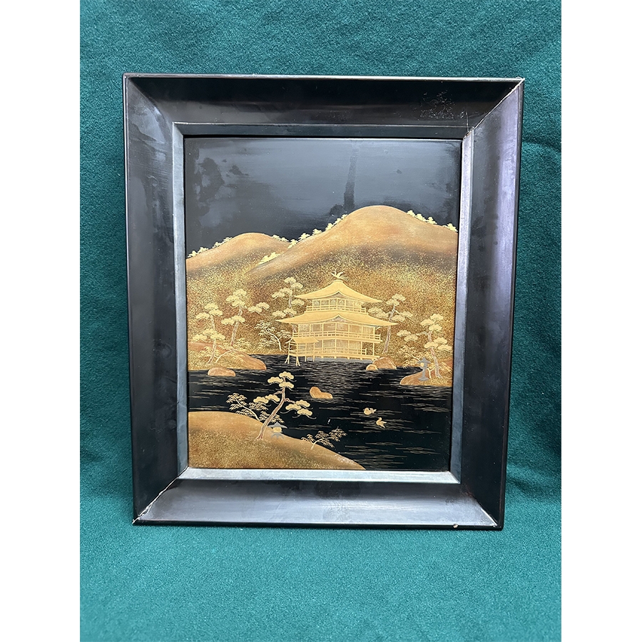 日本金时绘宫廷山水挂画(30×36cm)